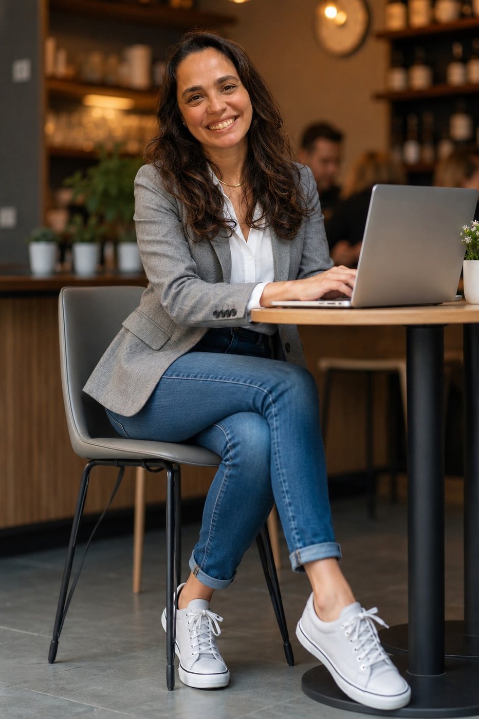 Luciana Caetano em ambiente de trabalho — Teacher Lu, criadora do método INNGLISH